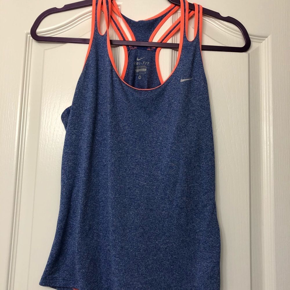 Nike drifit workout tank top shirt medium orange blue purple heathered